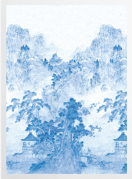 'Ming Mountain Scenic China Blue' Art prints