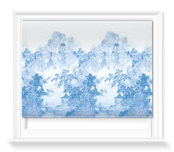 'Ming Mountain Scenic China Blue' Roller blinds