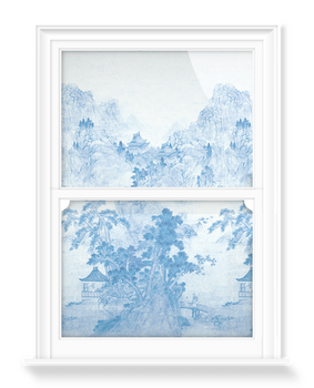 'Ming Mountain Scenic China Blue' Decorative window films