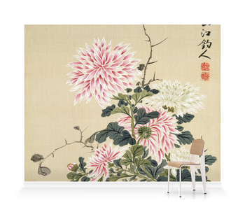 'Japanese Chrysanthemums' Wallpaper Murals