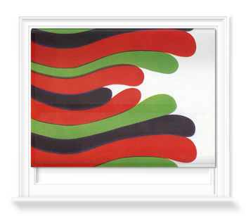 ''60s Blue Red Green Wavy Graphic' Roller Blinds