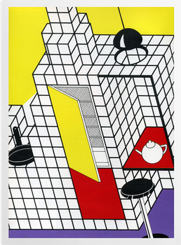 '1986 Pop Art Style Graphic of Kitchen' Art Prints
