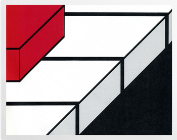 'Red, White, Black 80s Graphic Print' Art Prints