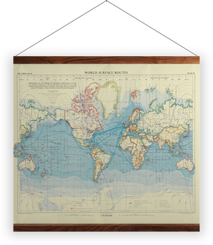'World Surface Routes' Wall Hanging