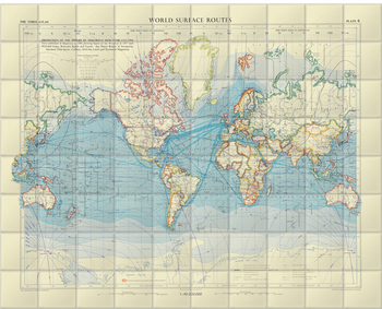 'World Surface Routes' Ceramic Tile Mural