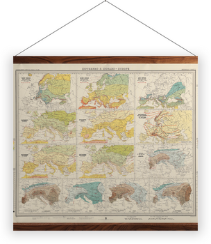 'Isotherms and Isobars - Europe' Wall Hanging