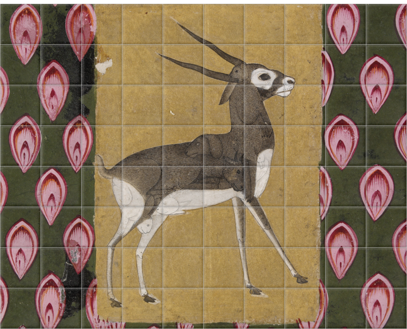 'Grylle of a Deer-Like Animal detail' Ceramic Tile Mural