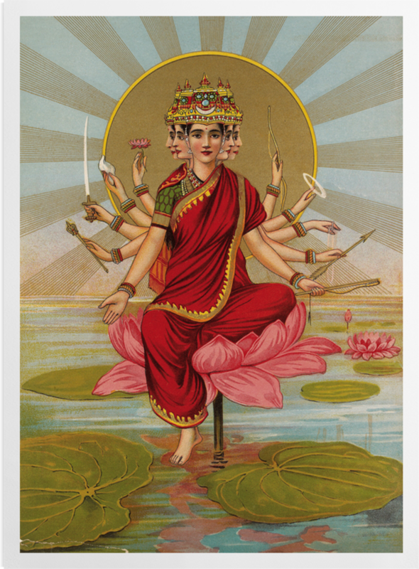 'Gaitri - The Gayatri hymn personified as a Goddess' Art Prints