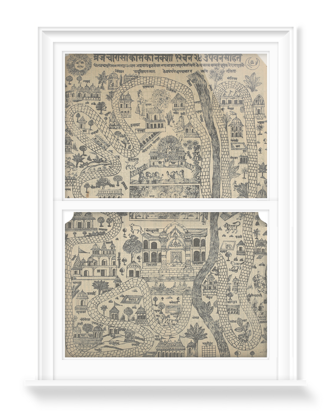 'Pilgrim Map of Mathura' Decorative Window Films