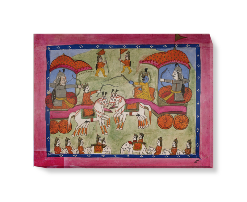'Krishna and Arjuna on the Battlefield' Canvas Wall Art