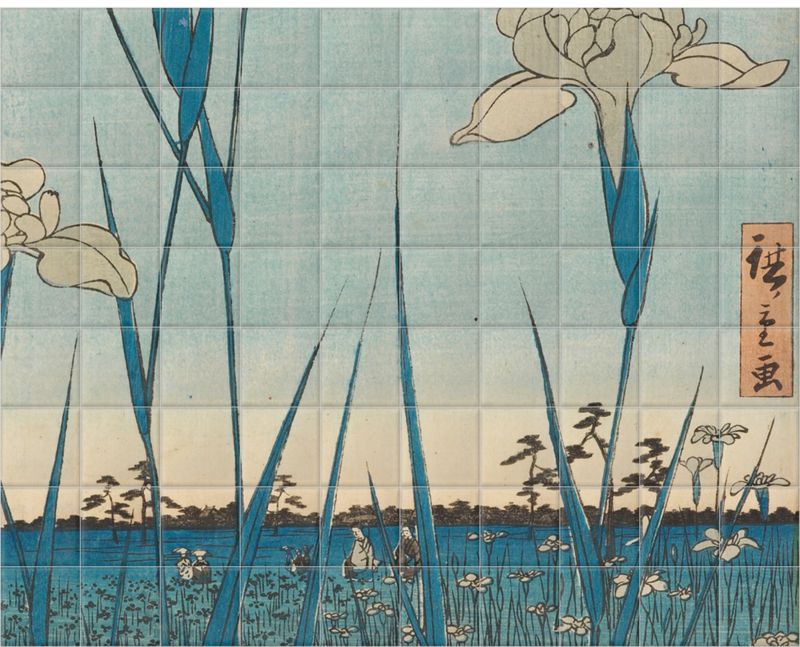 'Horikiri Iris Garden' Ceramic Tile Mural