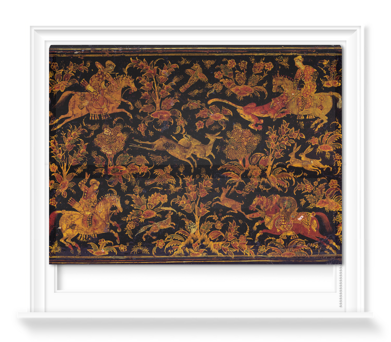 'Writing Cabinet Decorated with Hunting Scenes' Roller Blind