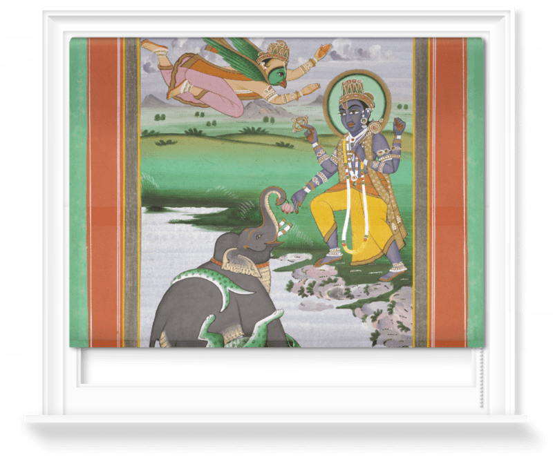'Krishna and the Elephant' Roller Blind