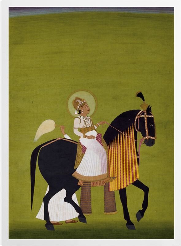 'Maharaja Sawai Pratap Singh Rides the Horse Dhajrao' Art Prints