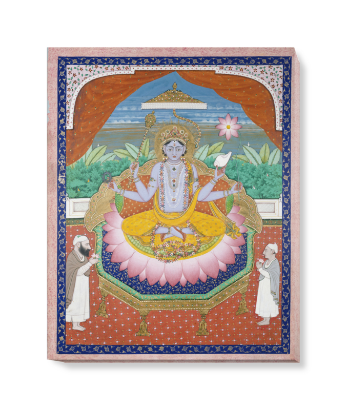 'Vishnu on a Lotus Petal Throne' Canvas Wall Art