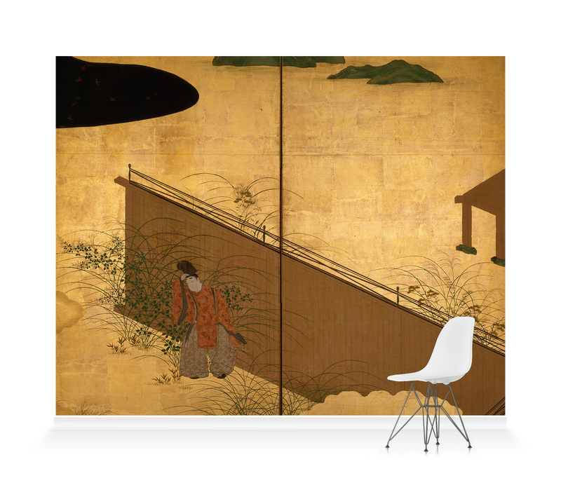 'One of two 6-fold screens - Tales of Ise' Wallpaper Mural