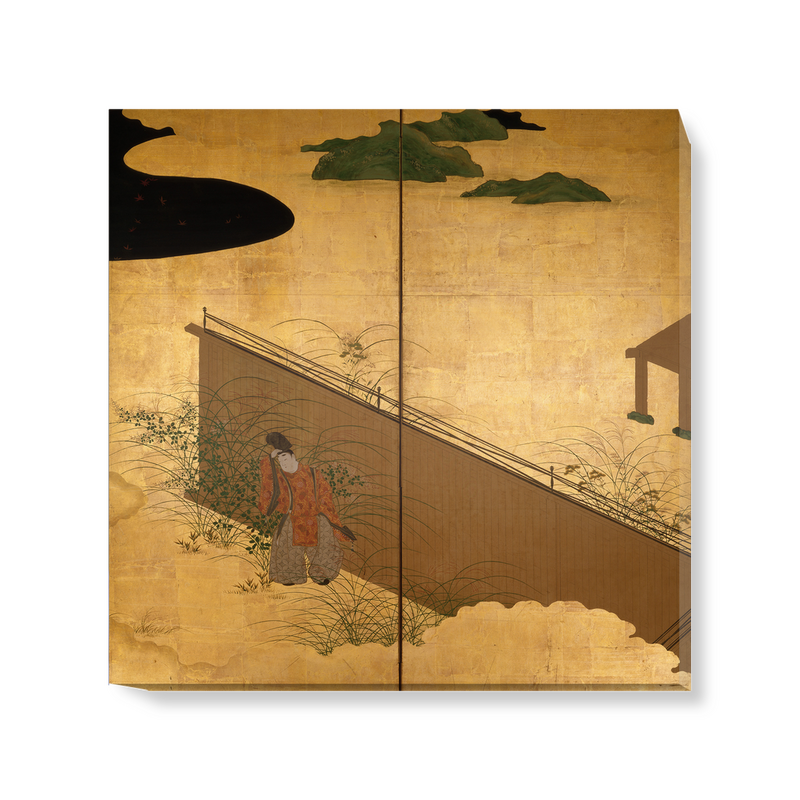 'One of two 6-fold screens - Tales of Ise' Canvas Wall Art
