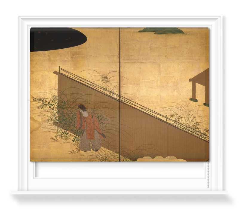 'One of two 6-fold screens - Tales of Ise' Roller Blind