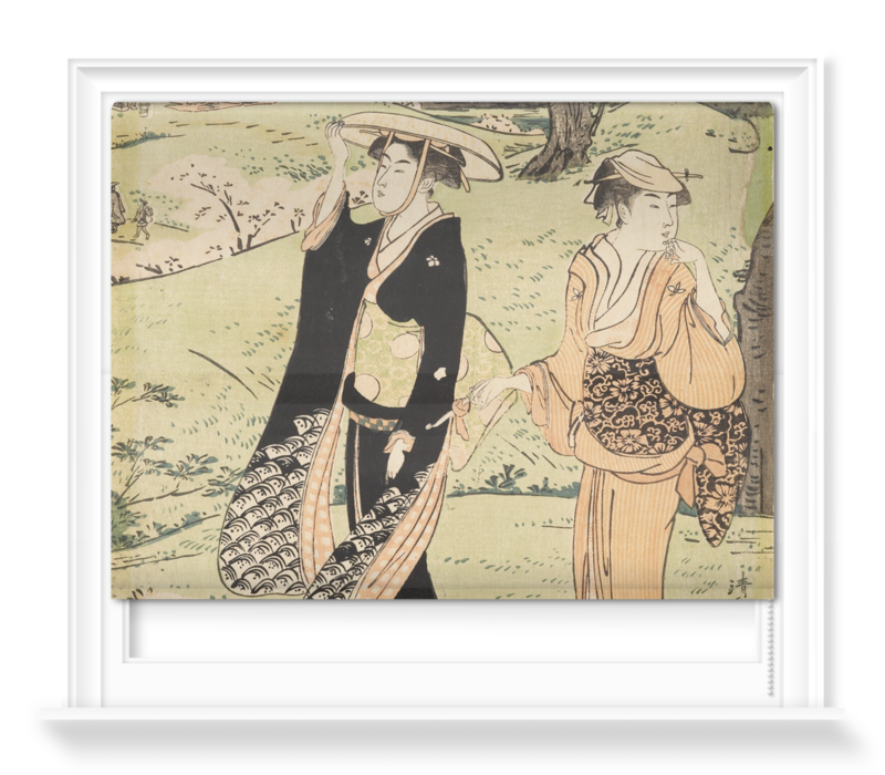 'Cherry Blossom Viewing at Mount Asuka' Roller Blind
