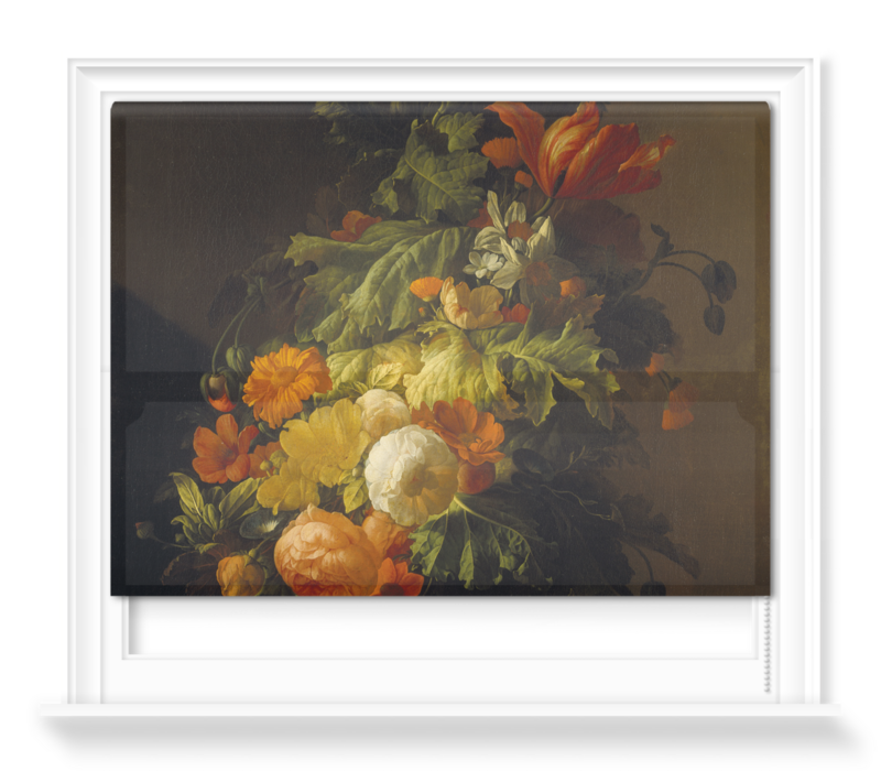'A Vase of Flowers - Poppies and Peonies' Roller Blind