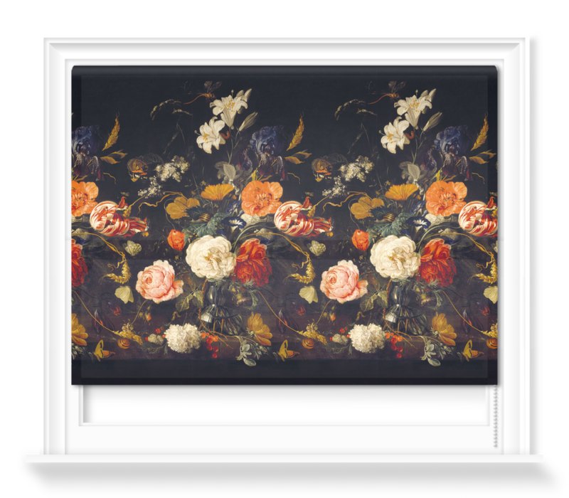 'De Heem Floral Bouquet Scenic Midnight' Roller blinds