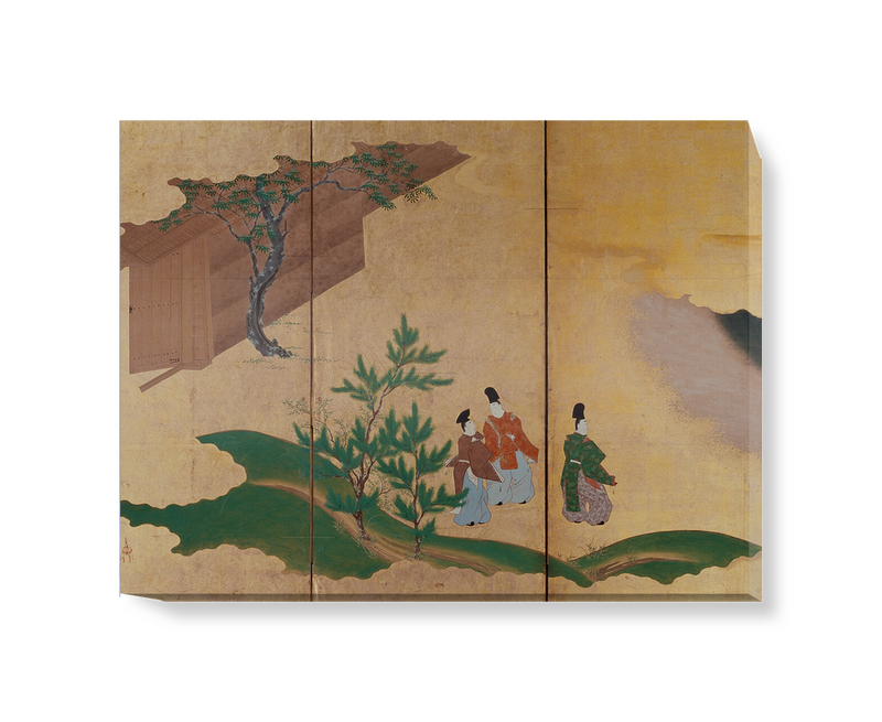 'Six-fold Screen Left Panels Depicting Tales of Ise' Canvas Wall Art