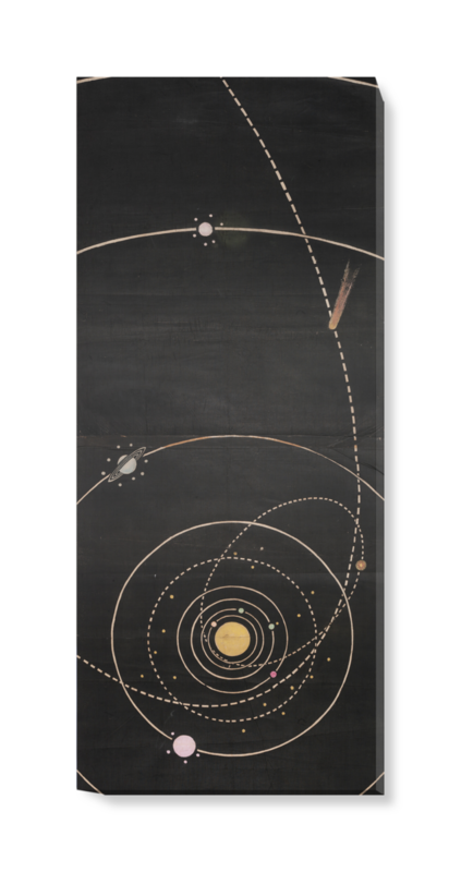 'Print of an original wall hanging, showing the Solar System, c.1850-1860' Canvas wall art