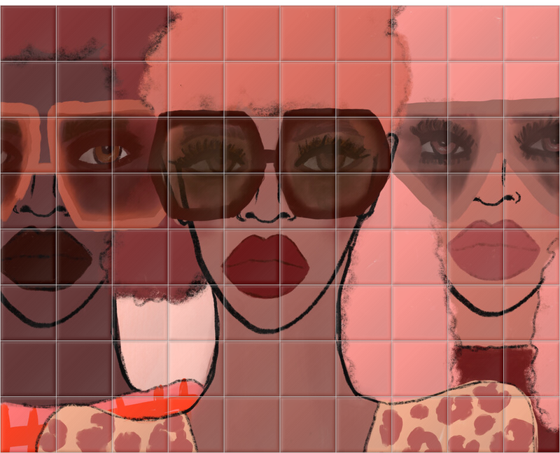 'Babes in Shades' Ceramic Tile Murals