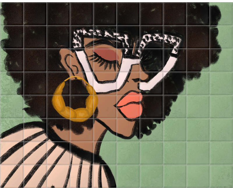 'Chic Glasses' Ceramic Tile Murals