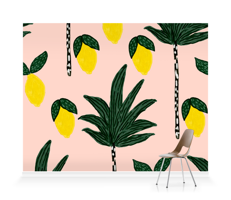 'Palm Trees and Lemons' Wallpaper Murals