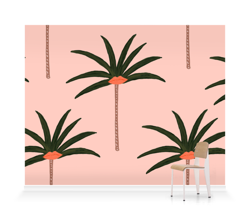 'Palm Tree Lips' Wallpaper Murals