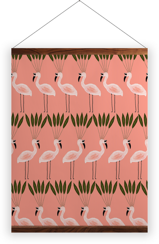 'Leaf Crown Flamingos' Wall Hangings