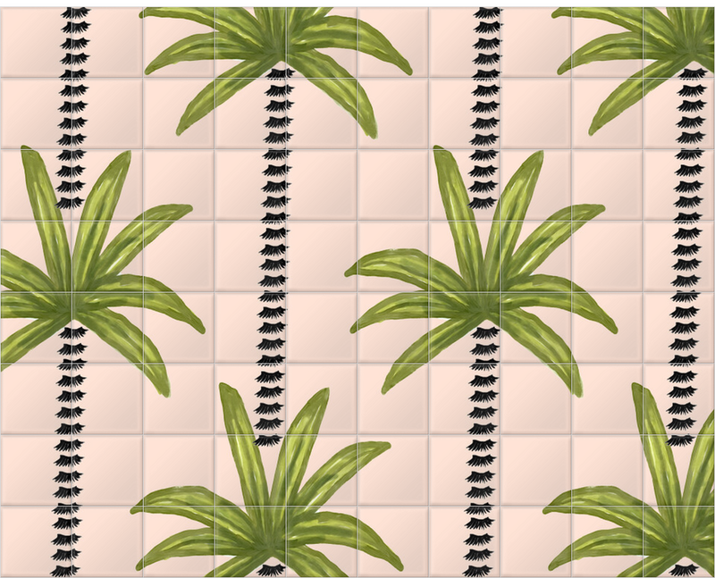 'Lash Palm Trees' Ceramic Tile Murals