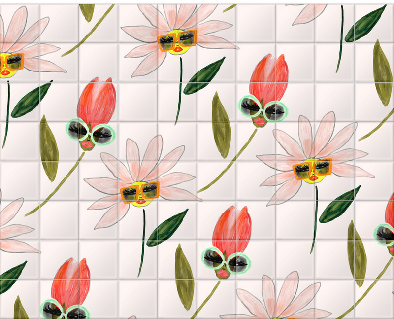 'Flowerbabes' Ceramic Tile Murals