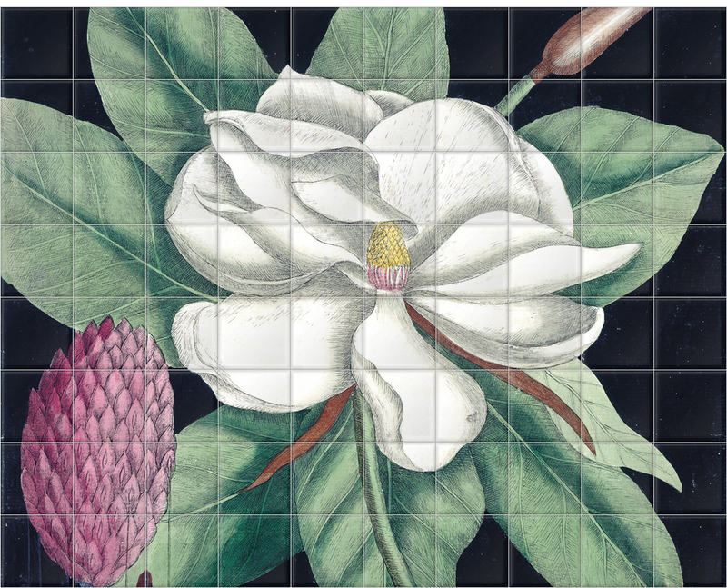 'Magnolia II' Ceramic Tile Mural