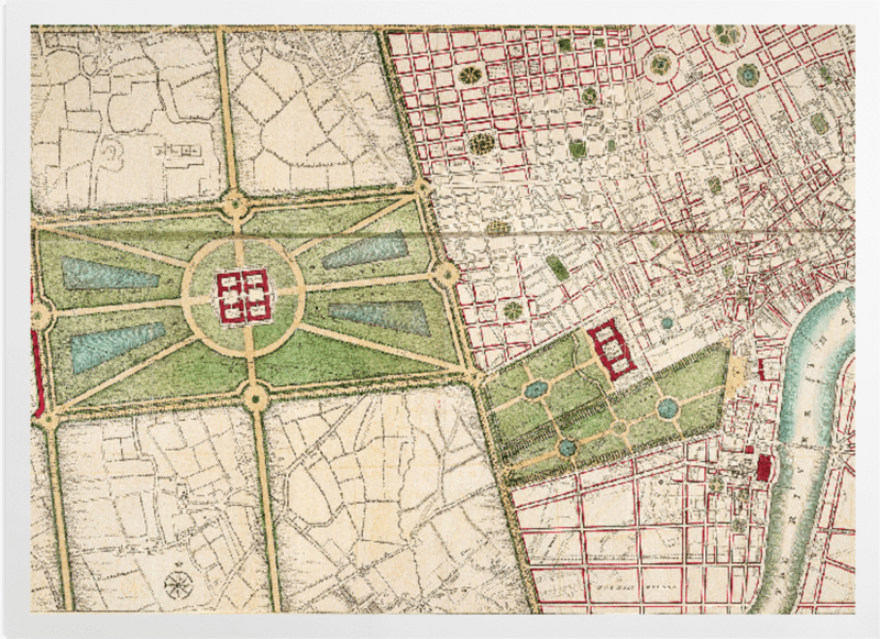 'A plan of Hyde Park, 1766' Art Prints