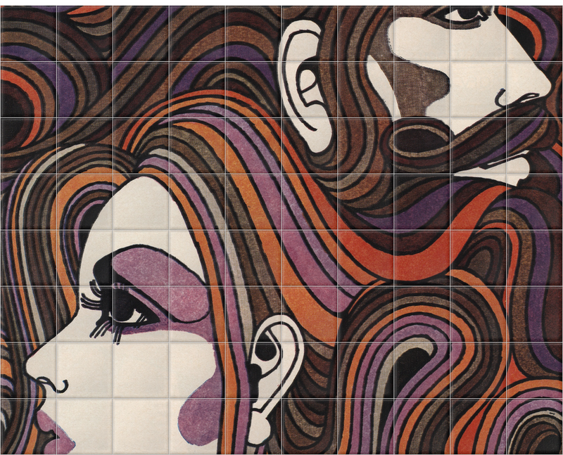 'ë70s Hair' Ceramic Tile Mural