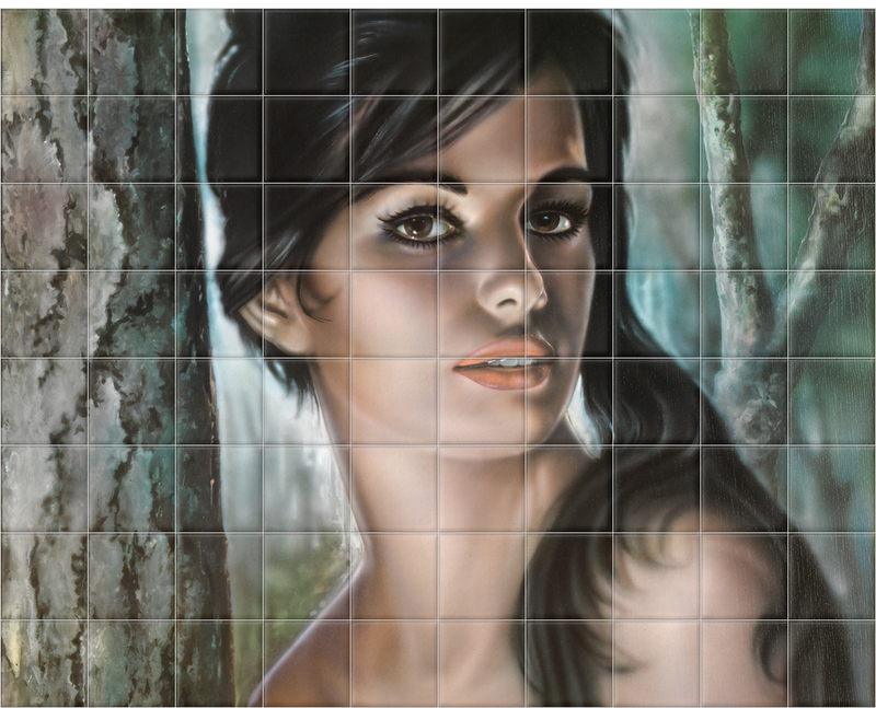 'Tina has Gorgeous Eyes' Ceramic Tile Mural