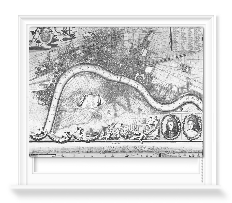 'Jacobus de la Feuille Map of Westminster' Roller Blind