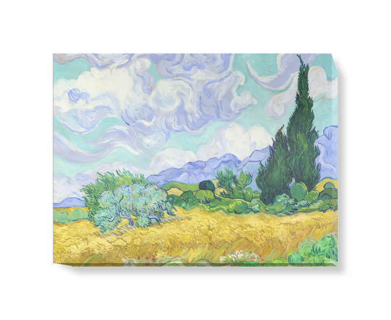 'A Wheatfield with Cypresse' Canvas Wall Art