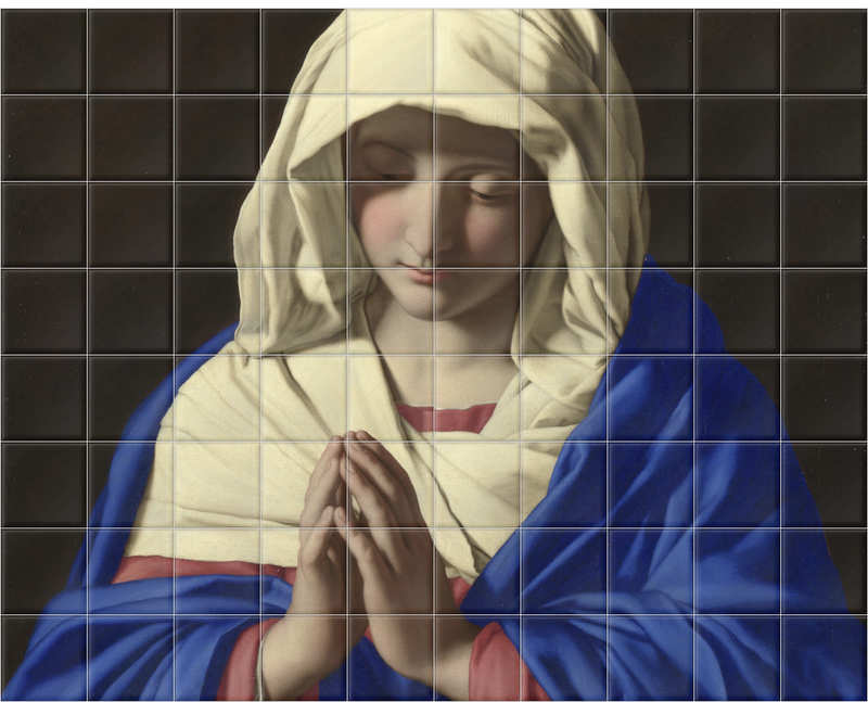 'The Virgin in Prayer' Ceramic Tile Mural
