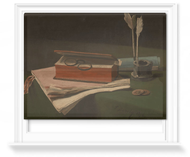 'Still Life with Book, Papers and Inkwell' Roller Blind