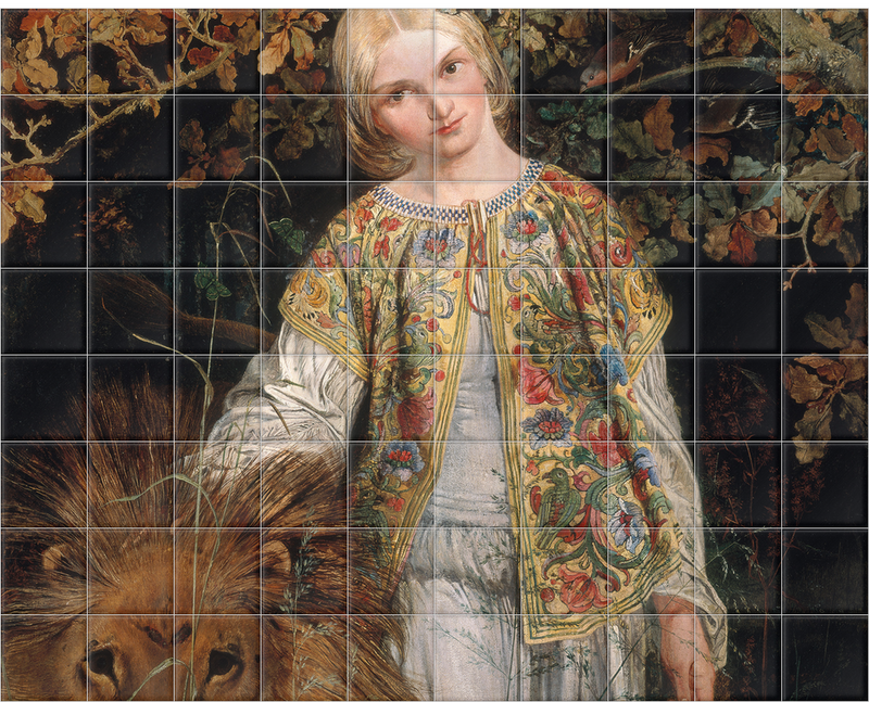 'Una and the Lion' Ceramic Tile Mural