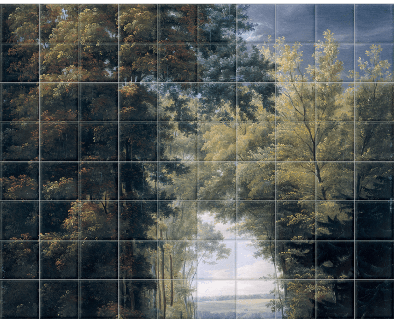 'An Alley of Trees in a Park' Ceramic Tile Mural