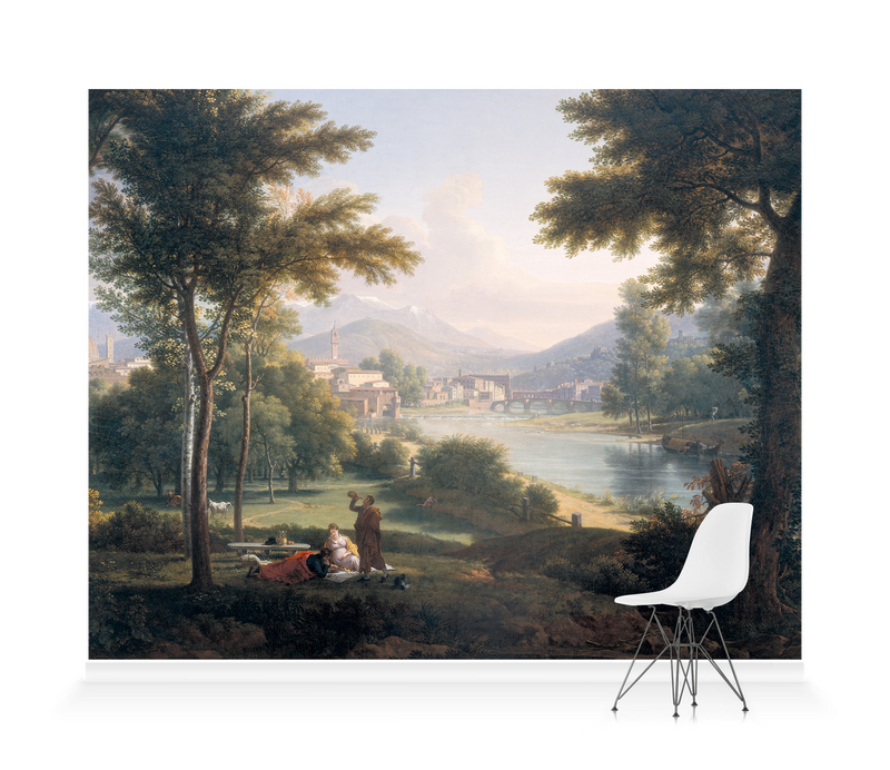 'A View of Florence from the North Bank of the Arno' Wallpaper Mural