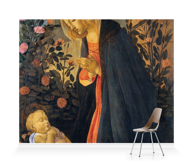 'The Virgin Adoring the Sleeping Christ Child' Wallpaper Mural