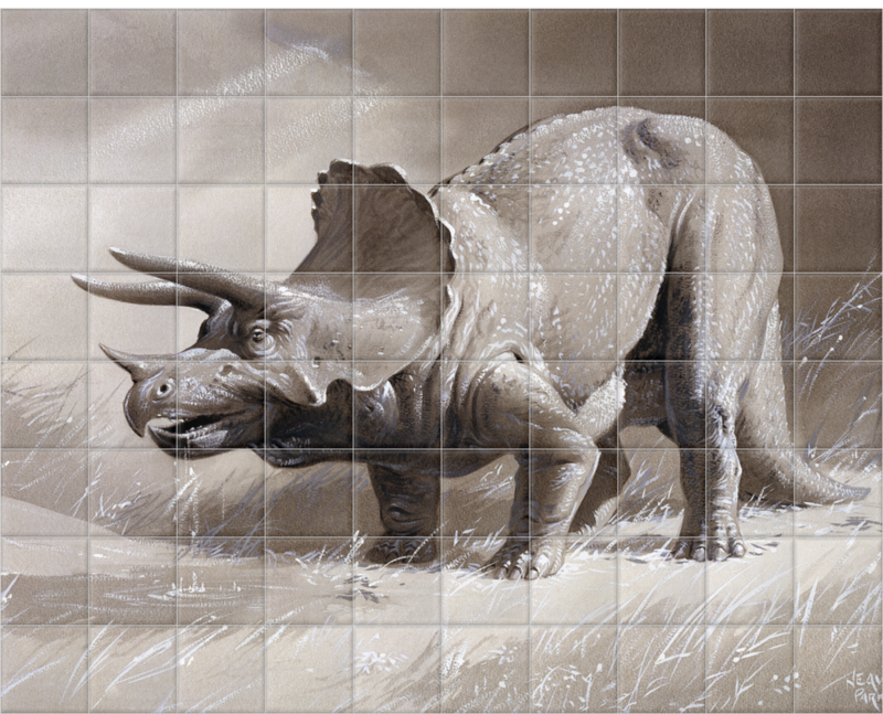 'Triceratops' Ceramic tile murals