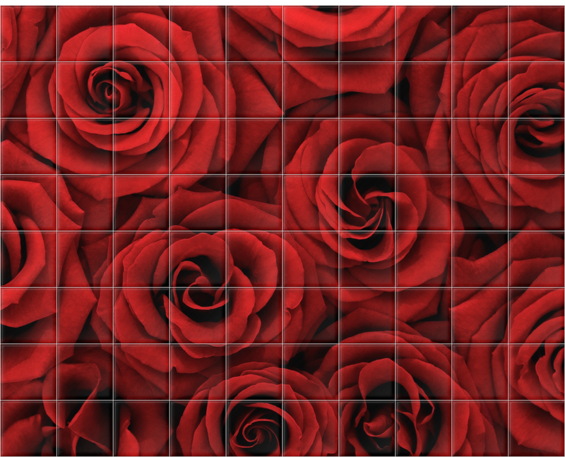 'Red Roses' Ceramic Tile Mural