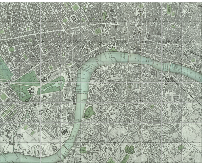 'Chart of London City' Ceramic Tile Mural