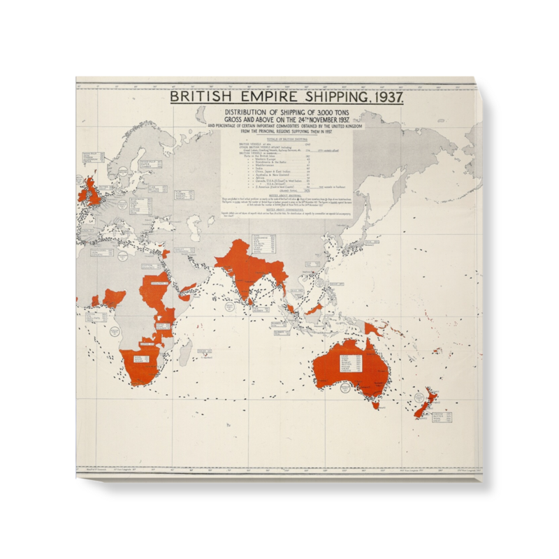 'British Empire Shipping Map' Canvas Wall Art